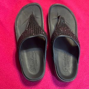 Sketchers - black - bling sandals